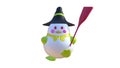 wizard duck, Cute cool duckling scary witch duck with broom funny, cute duck use witch hat for halloween celebration